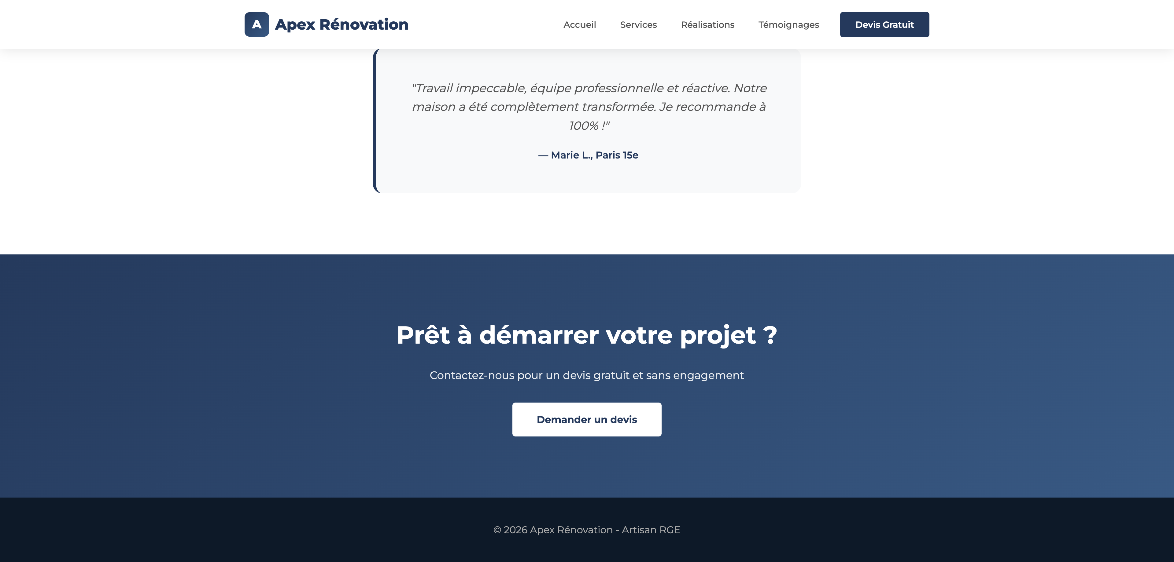 Apex Rénovation - Section 4